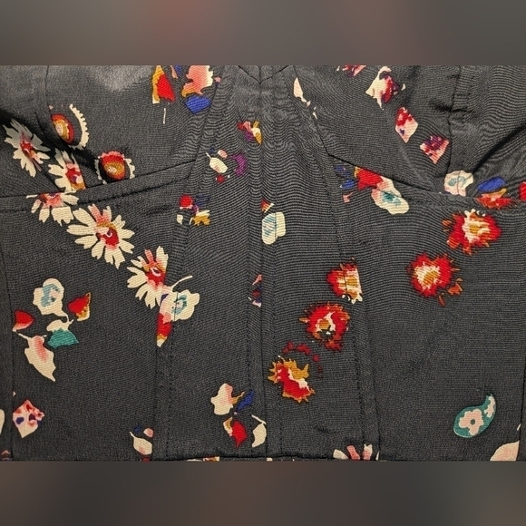 Rebecca Taylor Ditsy Floral 100% Silk Strapless Corset Flowy Mini Dress Coquette - Picture 11 of 14